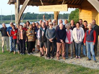 Crabber Rally 2015 - The crews outside the new Shipwright School at Bucklers Hard